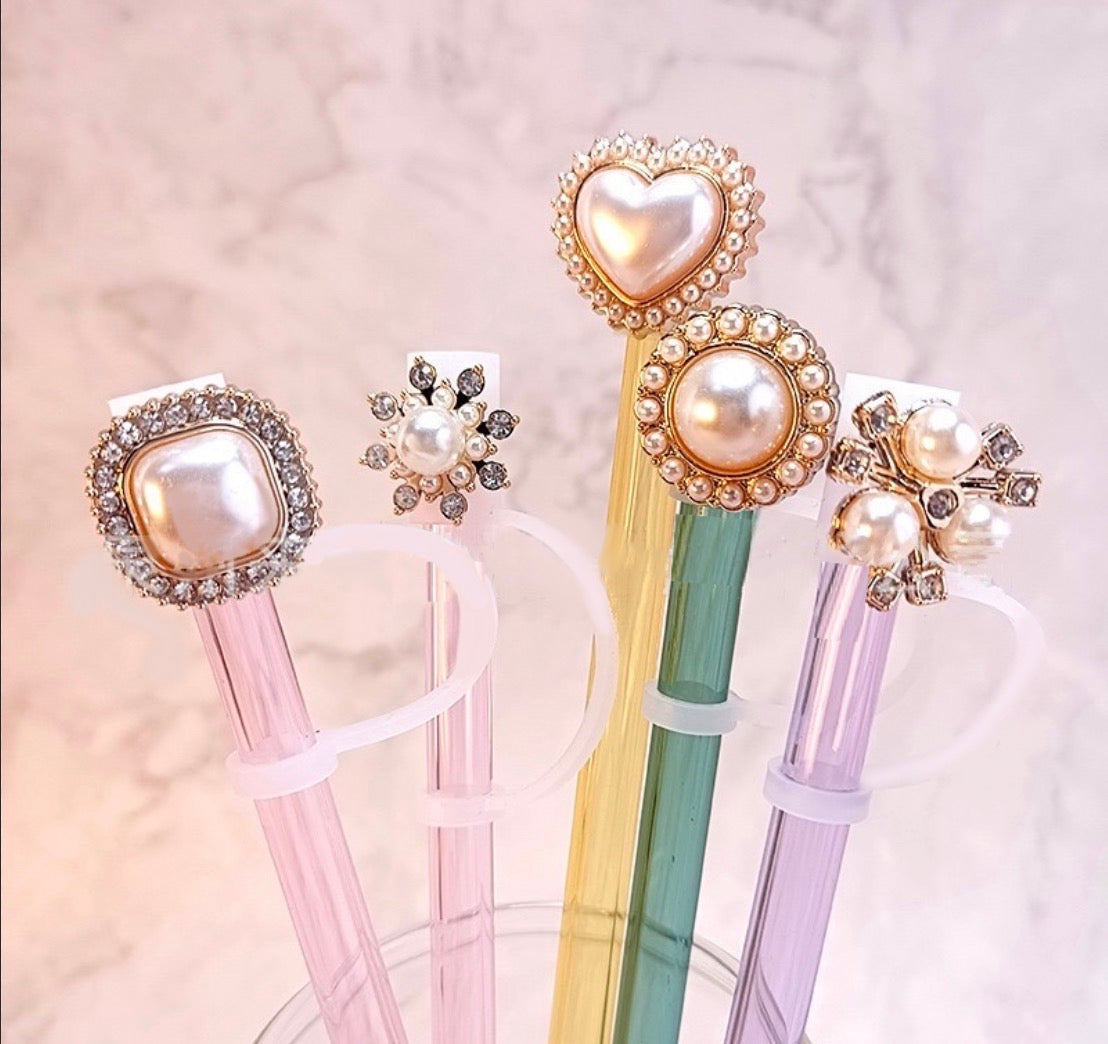 Glam Pearl Straw Charm Set (5PCs)