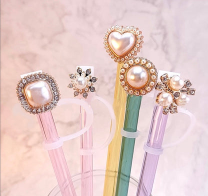 Glam Pearl Straw Charm Set (5PCs)