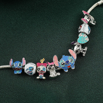 Stitch & Friends Silver Pendant Bracelet