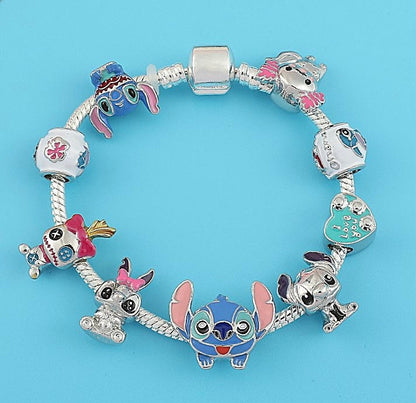 Stitch & Friends Silver Pendant Bracelet