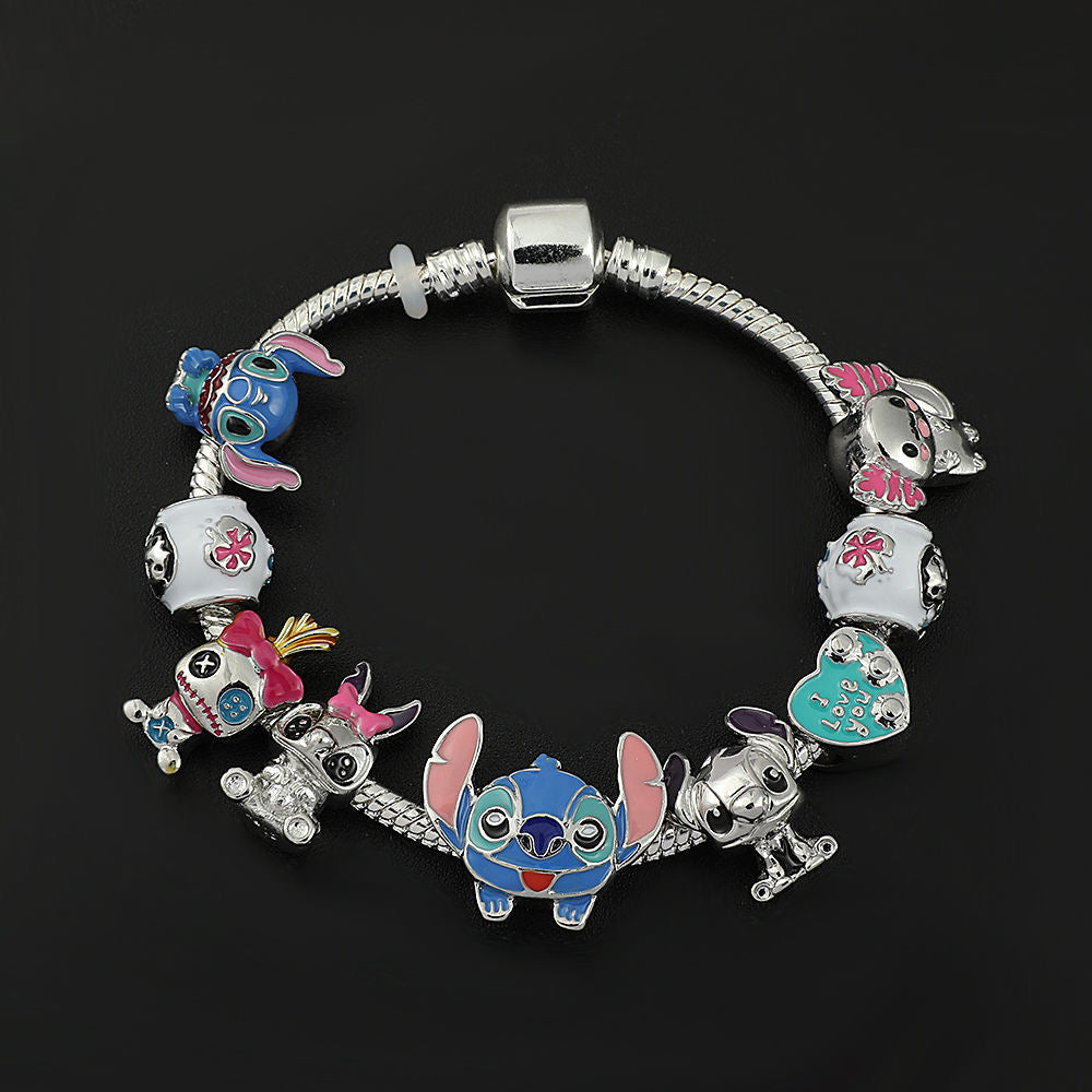 Stitch & Friends Silver Pendant Bracelet