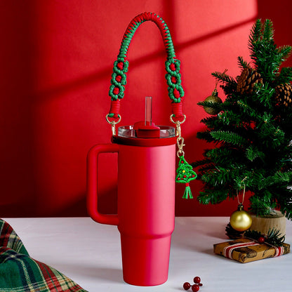 Christmas Braided Carry On Adjustable Cup Strap